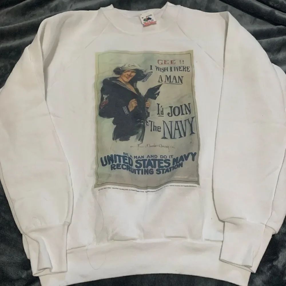 Vintage American navy post office feminist world war sweatshirt